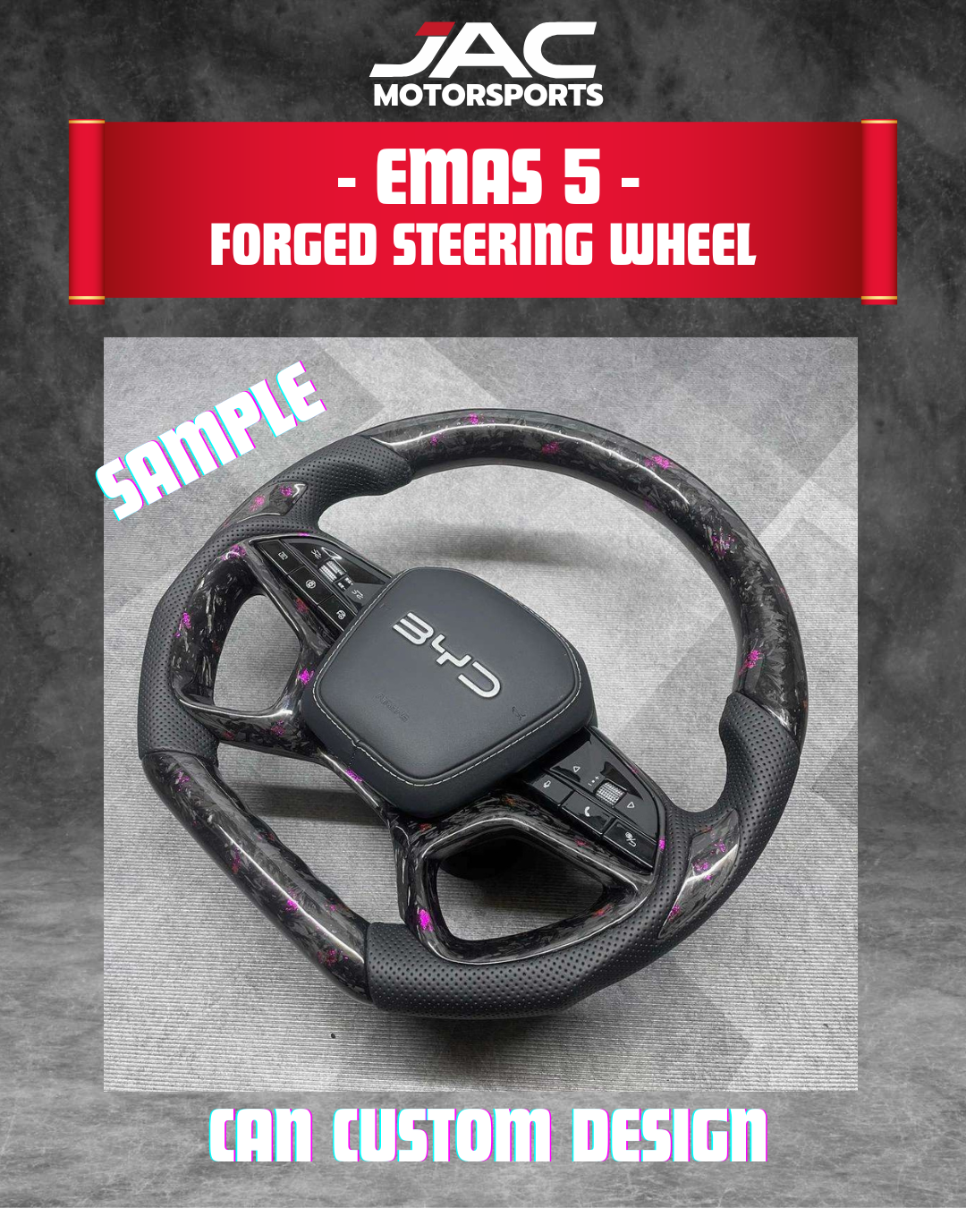 PROTON EMAS 5 FORGED CARBON STEERING (CUSTOM DESIGN)