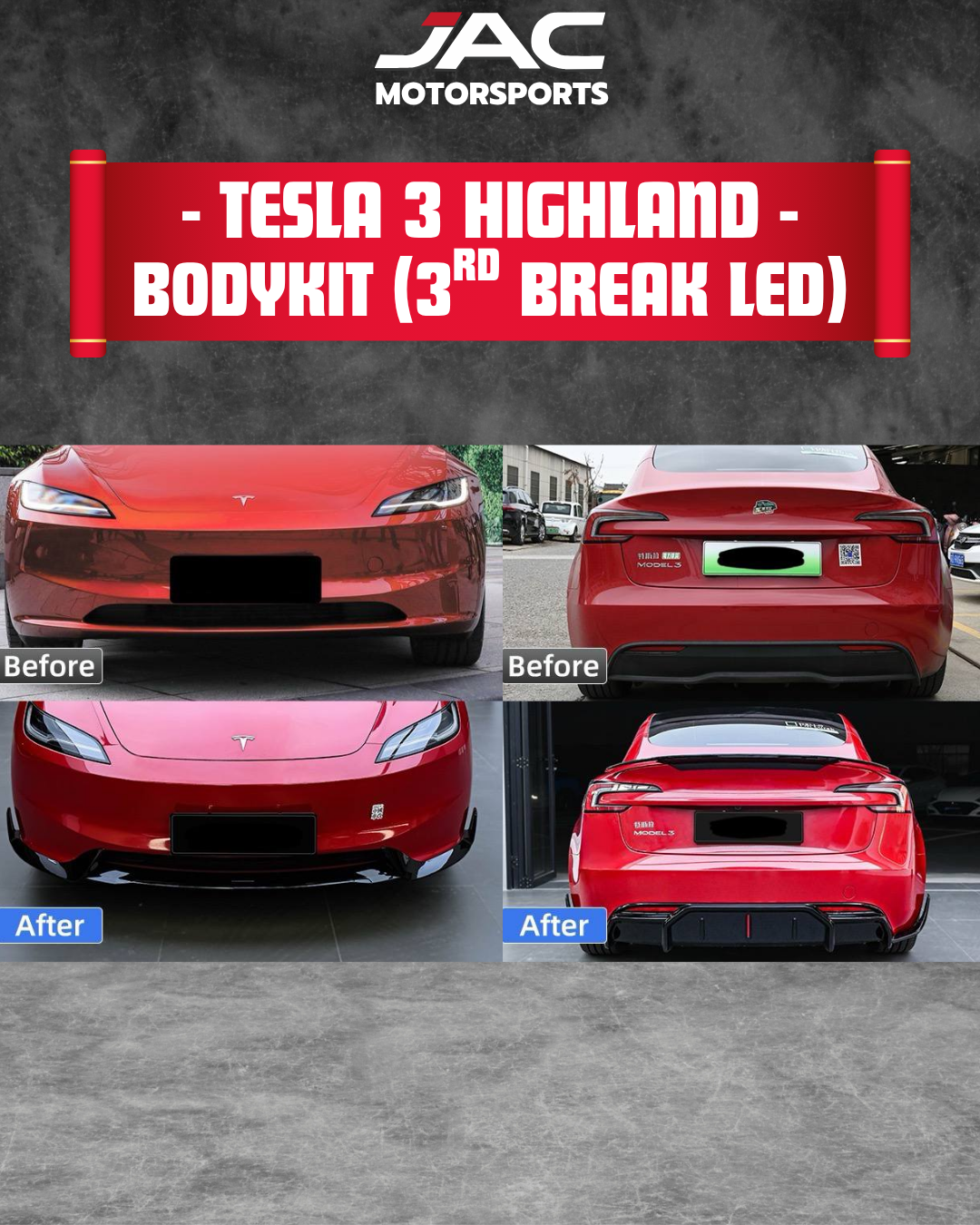 TESLA HIGHLAND BODYKIT (WITH 3RD BREAK LED)