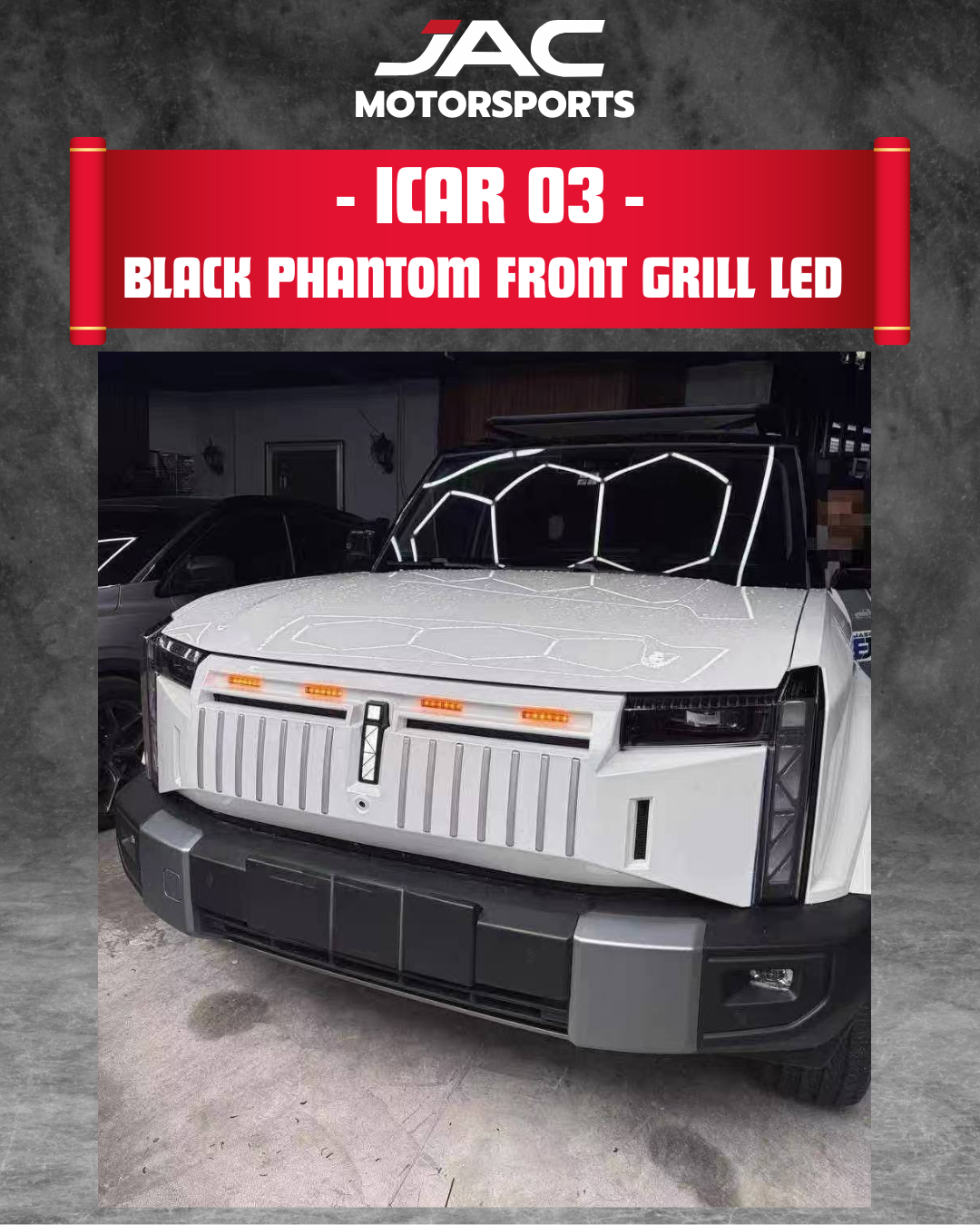 ICAR 03 BLACK PHANTOM FRONT GRILL LED