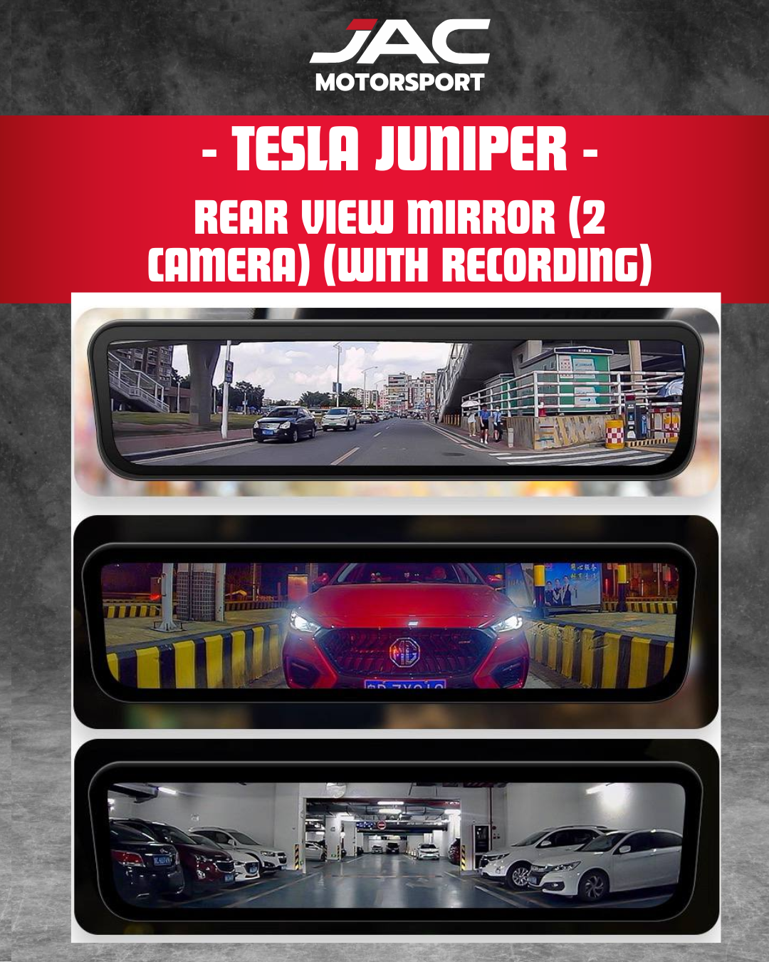 TESLA JUNNIPER REAR VIEW MIRROR (W RECORDING)