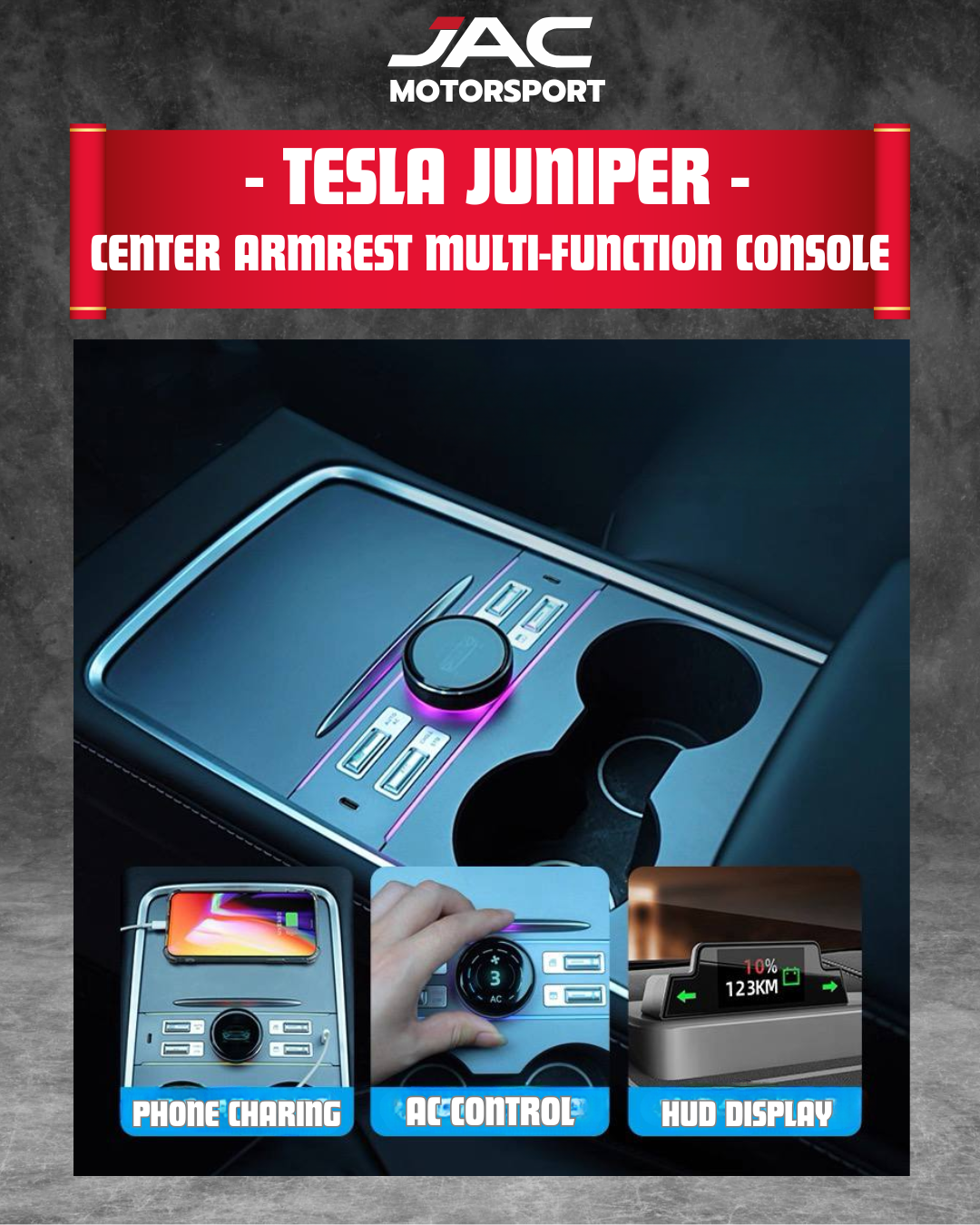 TESLA JUNIPER CENTER ARMREST MULTI FUNCTION CONSOLE