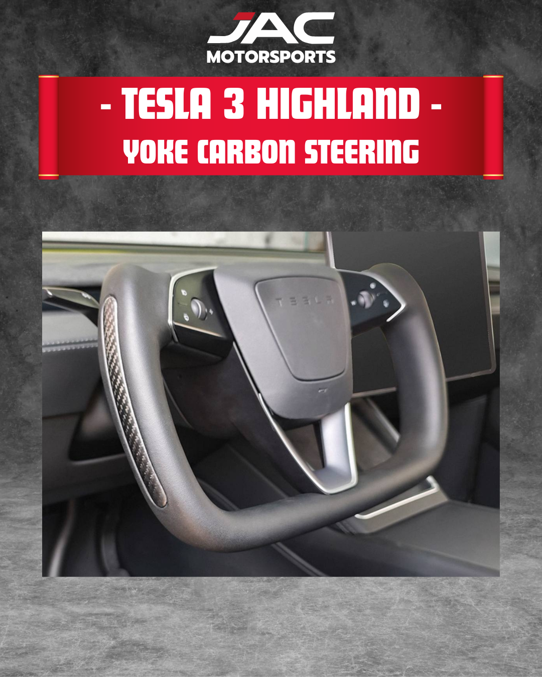 TESLA HIGHLAND YOKE CARBON STEERING