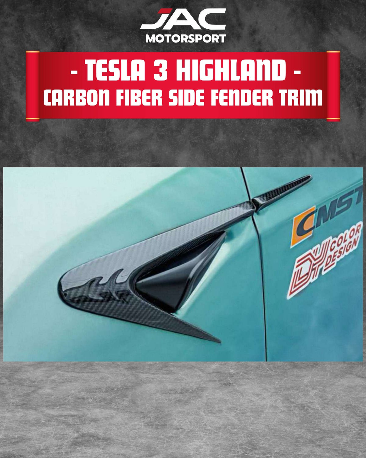 TESLA MODEL 3 2024+ CF SIDE FENDER TRIM CMST full catalog page
