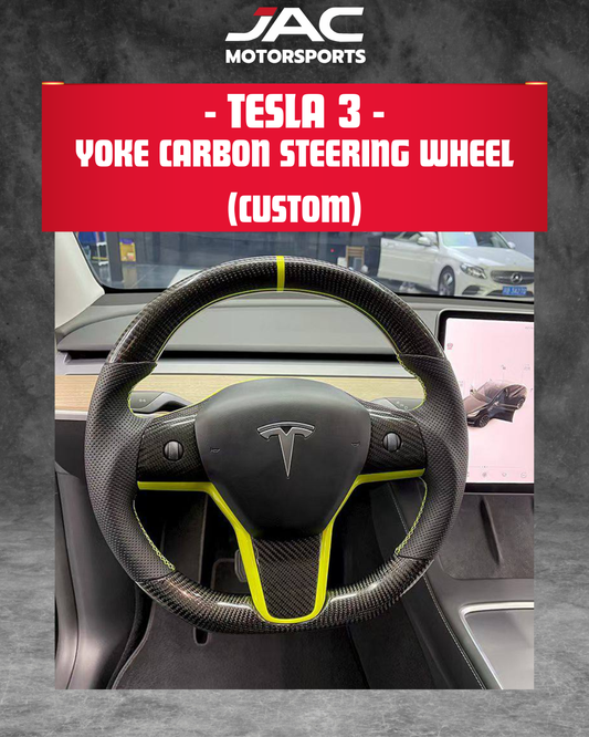 TESLA MODEL 3 CARBON FIBER STEERING (CUSTOMIZABLE)