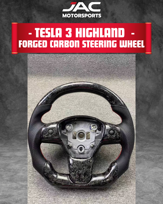TESLA HIGHLAND FORGED CARBON STEERING (CUSTOMIZABLE)
