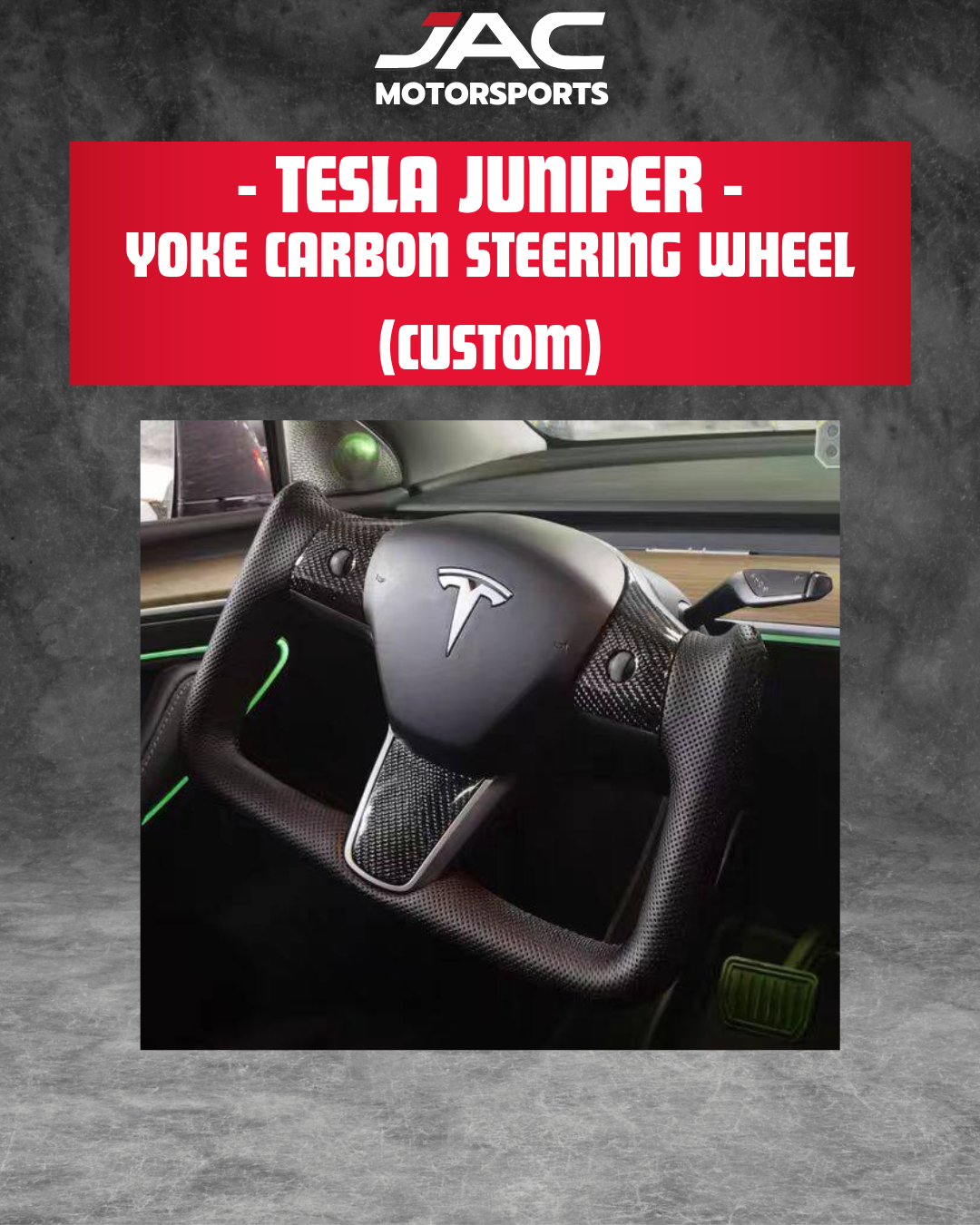 TESLA JUNIPER YOKE CARBON STEERING (CUSTOMIZABLE)