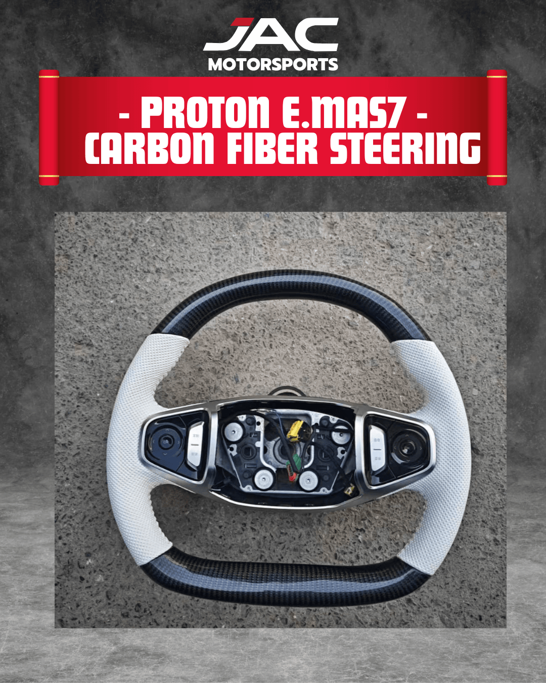 PROTON EMAS7 PHEV CARBON FIBER STEERING (CUSTOM DESIGN)