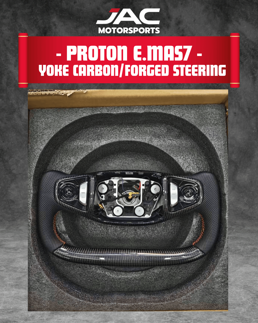 PROTON EMAS7 PHEV YOKE CARBON/ FORGED STEERING (CUSTOM DESIGN)