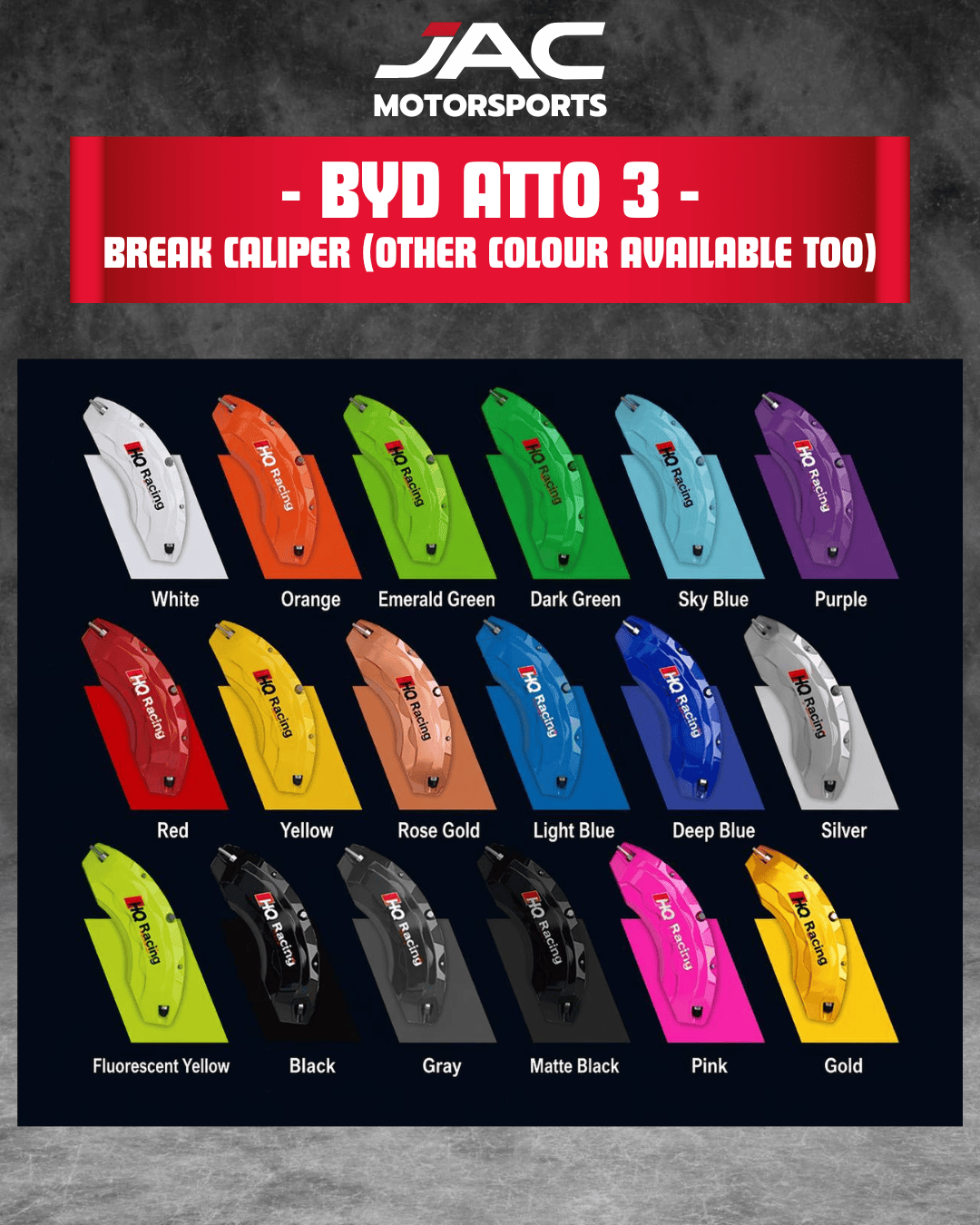 BYD ATTO 3 PREMIUM BRAKE CALIPER COVER (CUSTOM COLOR)
