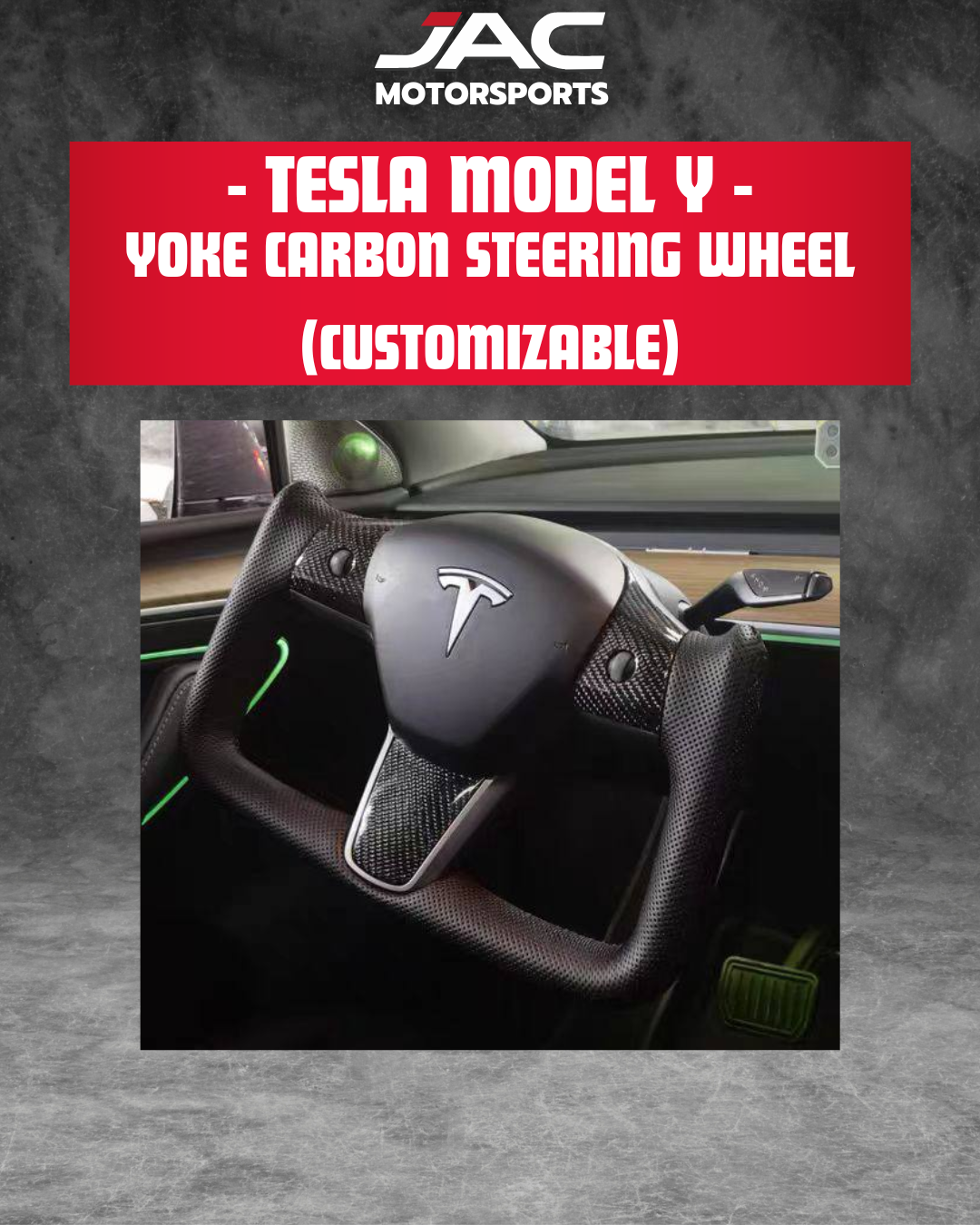 TESLA MODEL Y YOKE CARBON STEERING (CUSTOMIZABLE)