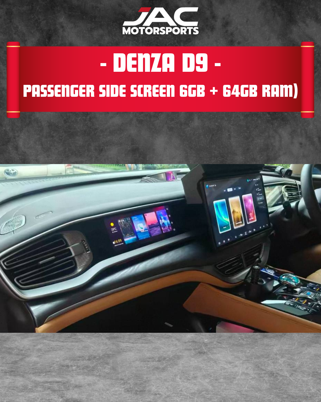 DENZA D9 PASSENGER SIDE SCREEN (6GB + 64GB)