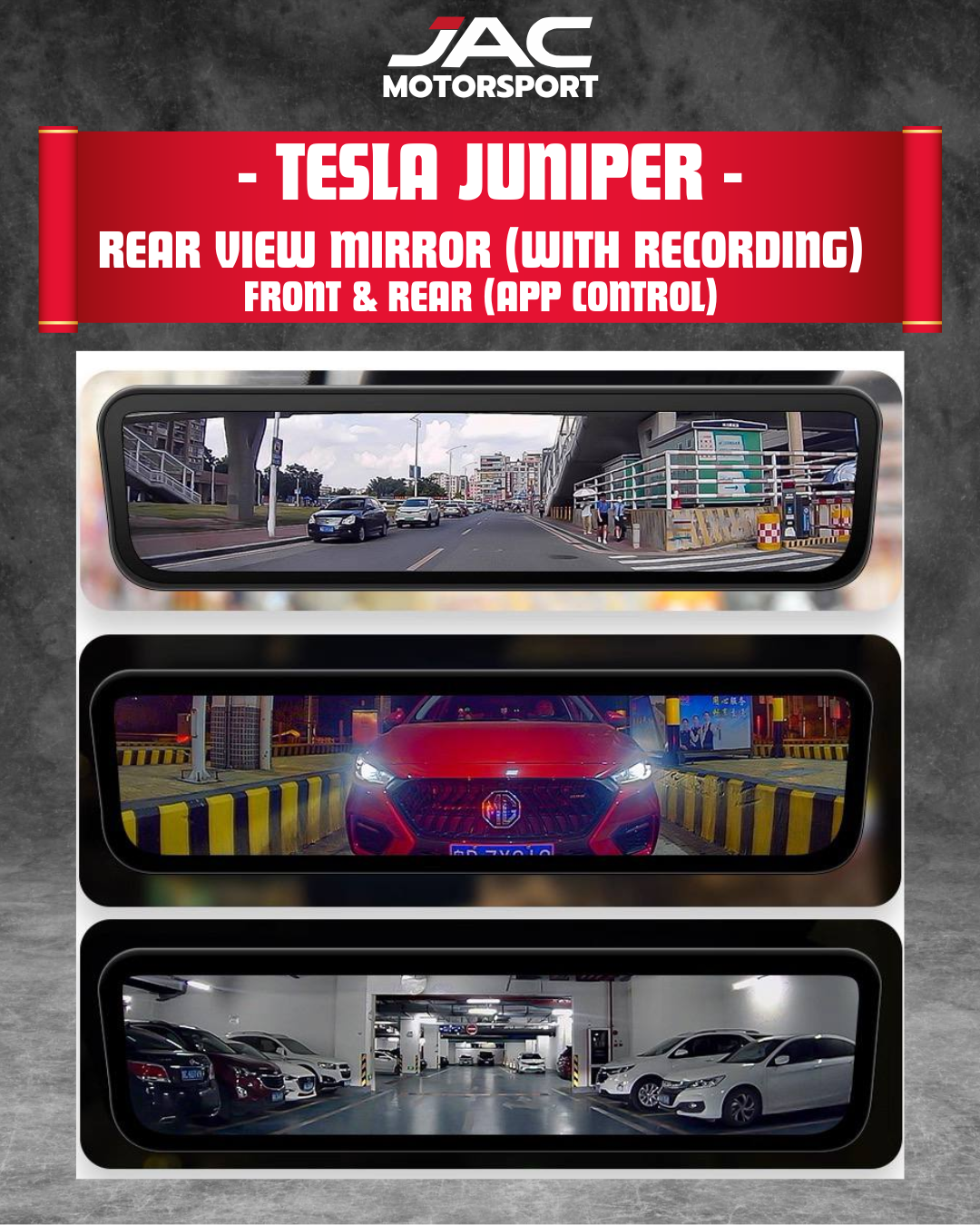 TESLA JUNIPER REAR VIEW MIRROR (W RECORDING)