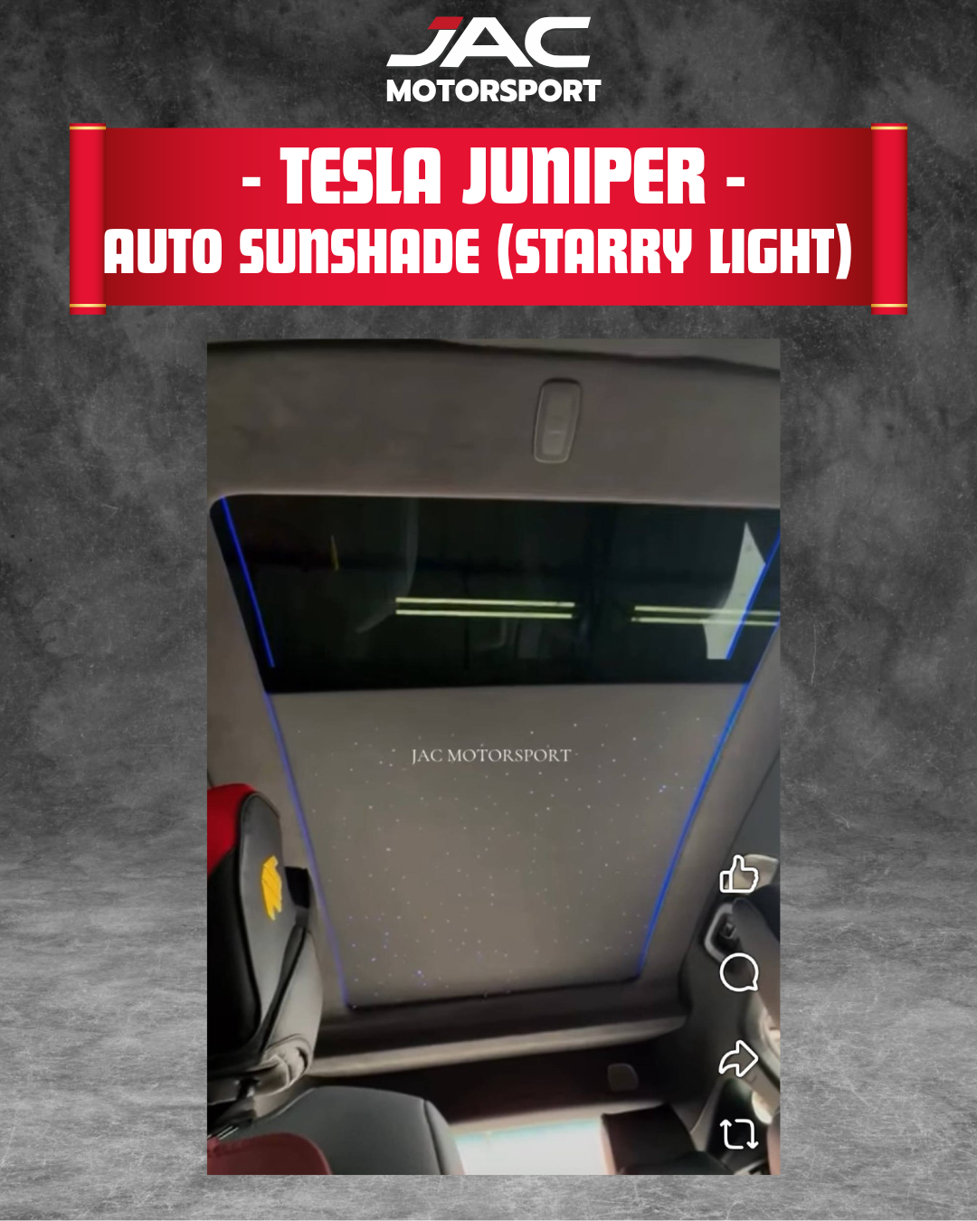 TESLA JUNIPER AUTO SUNSHADE (STARRY LED)