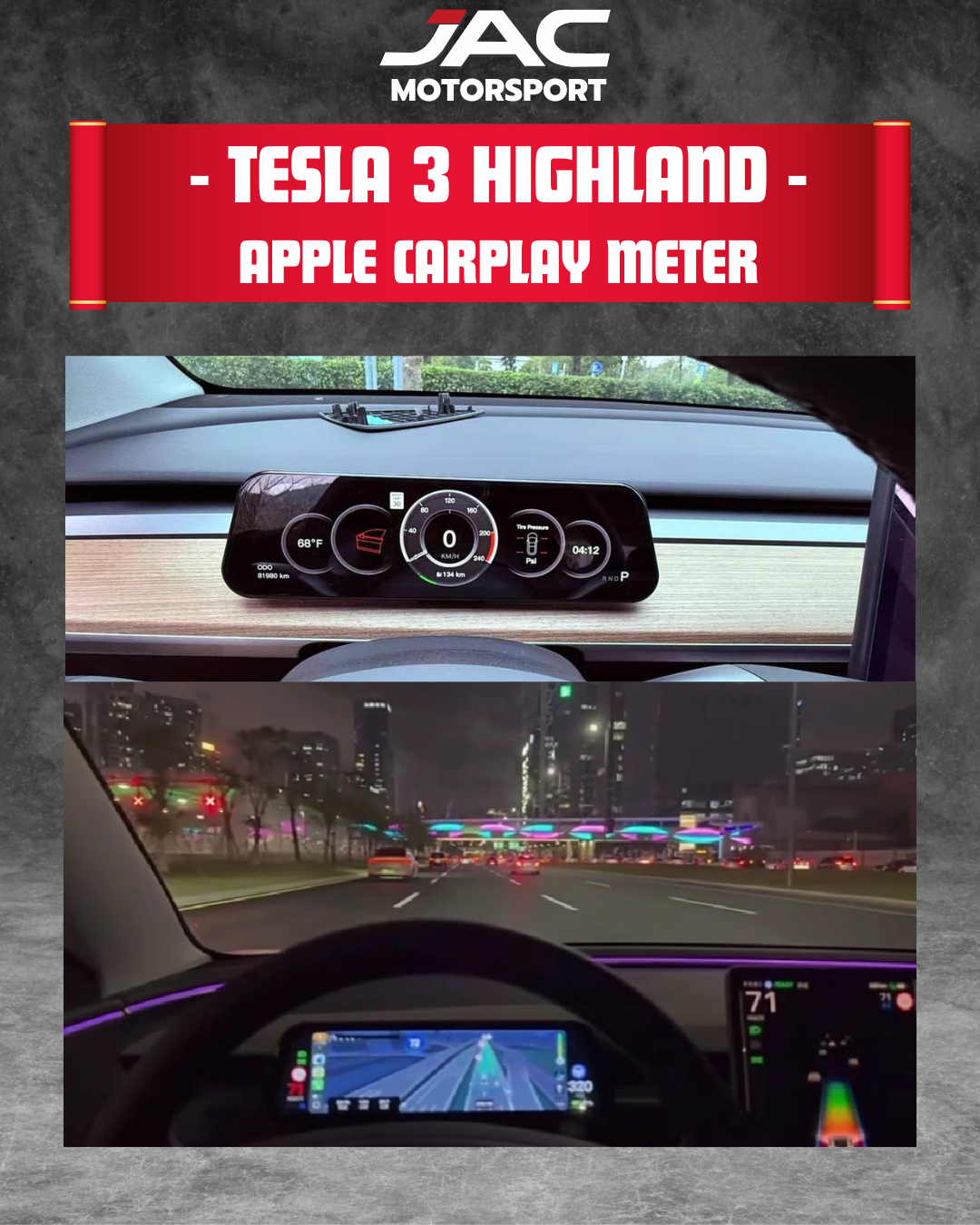 TESLA HIGHLAND CARPLAY DISPLAY METER