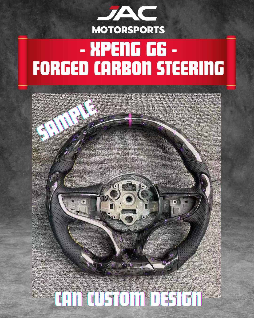 XPENG G6 FORGED CARBON STEERING (CUSTOM DESIGN)